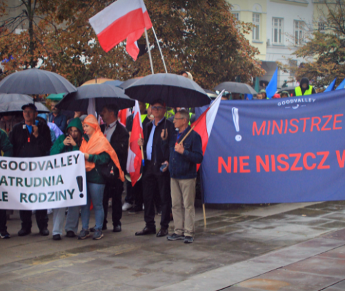 Obraz główny aktualności o tytule Protest pracowników spółek rolnych przed MRiRW – deklaracja ministra o braku zwolnień 
